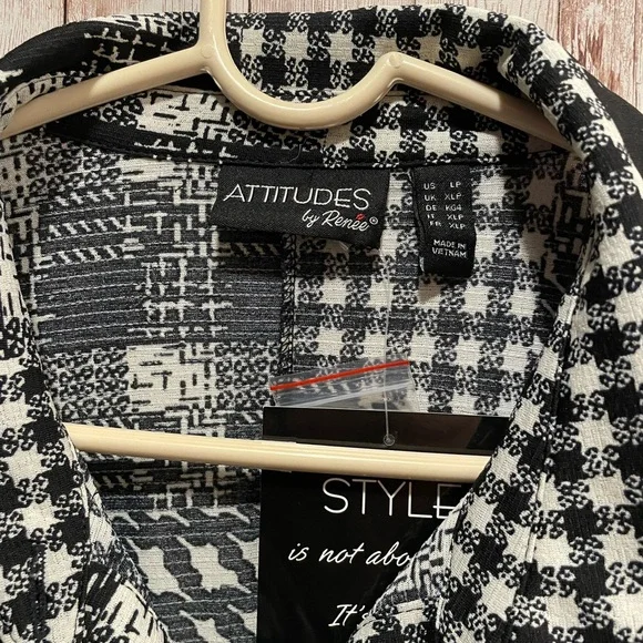 Attitudes by Renee Monochrome Patchwork Dress - Picture 2 of 7